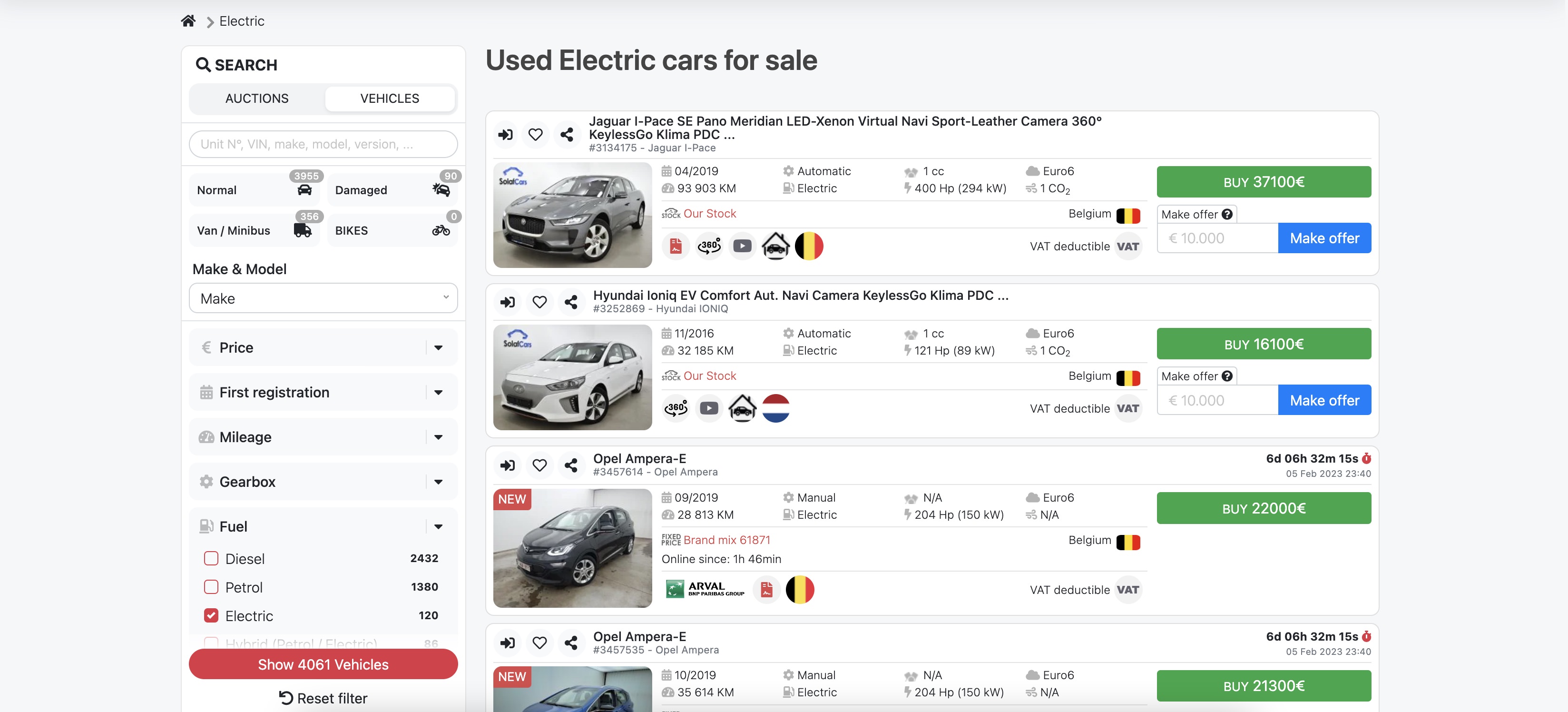 ecarstrade selection of electric and hybrid vehicles