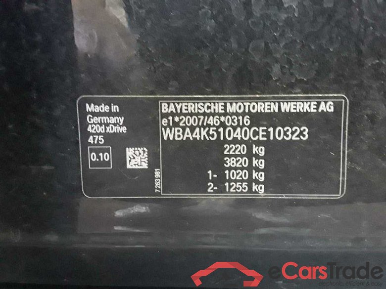 BMW Baureihe 4 Gran Coupe (F36)(2014->) DE - LimS5 420 d EU6d-T, xDrive Luxury Line (EURO 6d-TEMP), (Facelift) 2018 - 20 #4