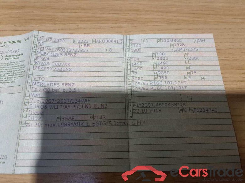 Mercedes-Benz Vito Kasten (447)(07.2014->) DE - Ka4 116 CDI/BlueTEC EU6, RWD lang (EURO 6), 2016 - 2020 #3